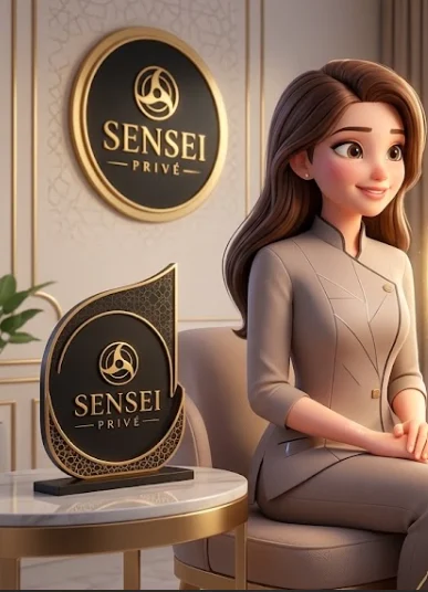 Sensei Privé salonunda lazer epilasyon danışmanlığını temsil eden kadın uzman illüstrasyonu